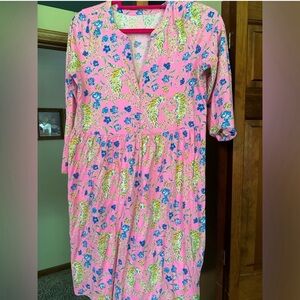 Lilly Pulitzer LORAN Dress Prosecco Pink Tigress Garden Women’s Size Medium M
